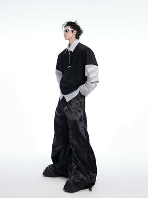 Relaxed Faux-Two-Piece Striped Shirt - product image 4