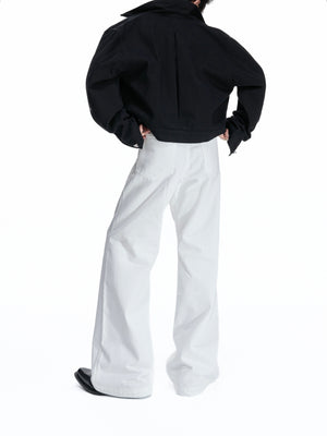Floral Embroidered Rivet Raw Denim Jeans - product image 4