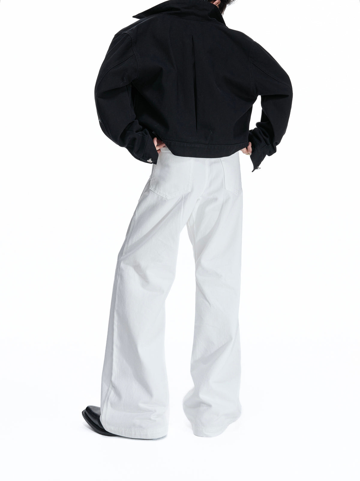 Floral Embroidered Rivet Raw Denim Jeans - product image 4