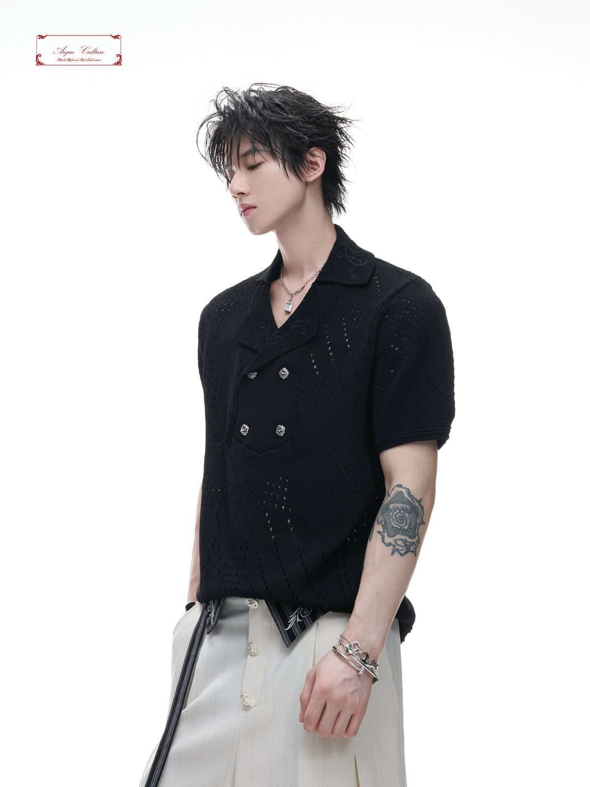 Openwork Embroidered Knit Polo - product image 2