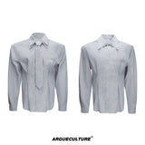 Striped Waist-Cinched Shoulder Shirt - product image 5
