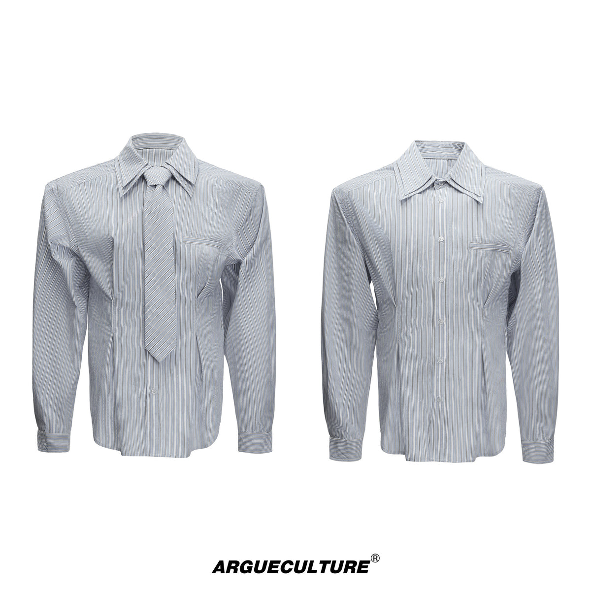 Striped Waist-Cinched Shoulder Shirt - product image 5