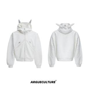 Doberman-Ear Rivet Zip Hoodie - product image 5