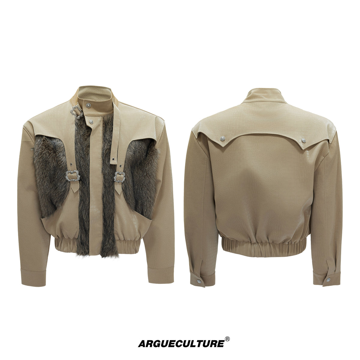 Fleece-Lined PU Leather Zip Jacket - product image 5