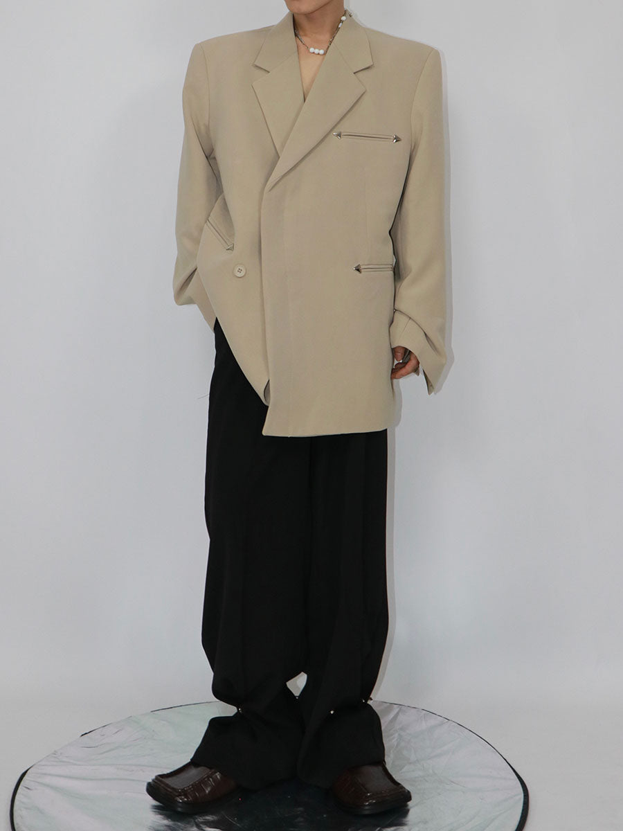 Relaxed Black Double-Breasted Blazer - product image 3