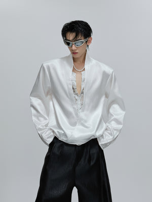 Layered Lace-Panel Shirt - product image 5