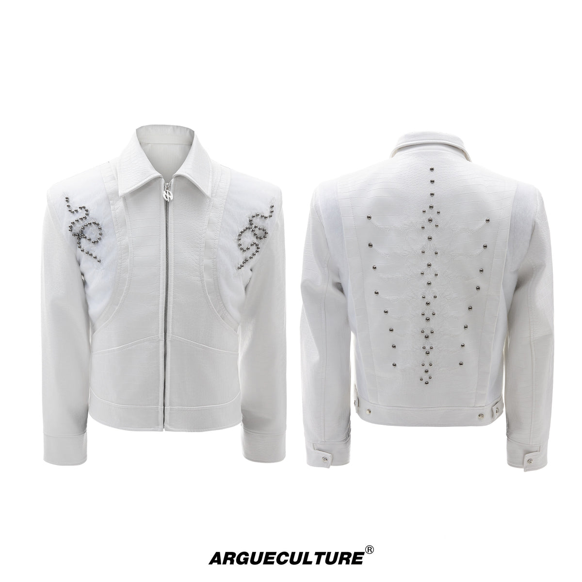 Snake-Texture PU Patchwork Jacket - product image 5