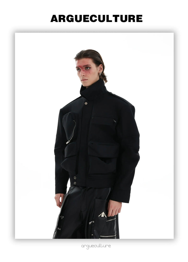 Avant-Garde Workwear Jacket | Detachable Shoulders | Multi-Pocket Design - ArgueCulture