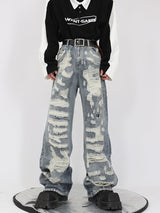 Distressed Light Blue Relaxed Straight-Leg Jeans - product image 5