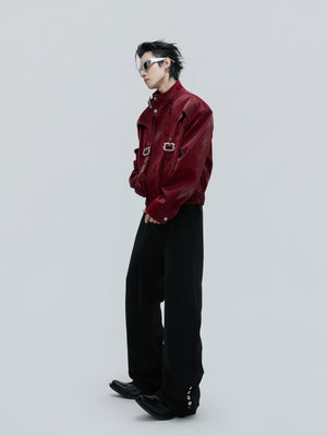 Crocodile-Embossed Cropped Jacket - product image 4