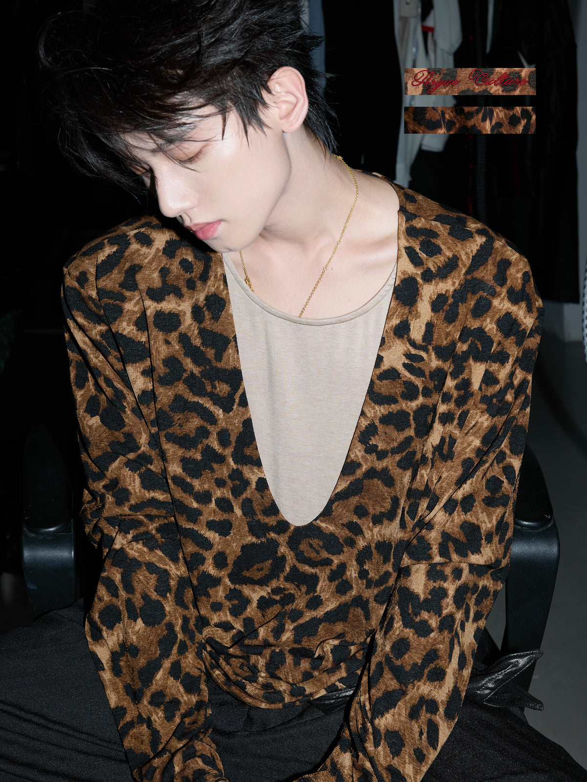 Leopard Print Mock Two-Piece Top - product image 1