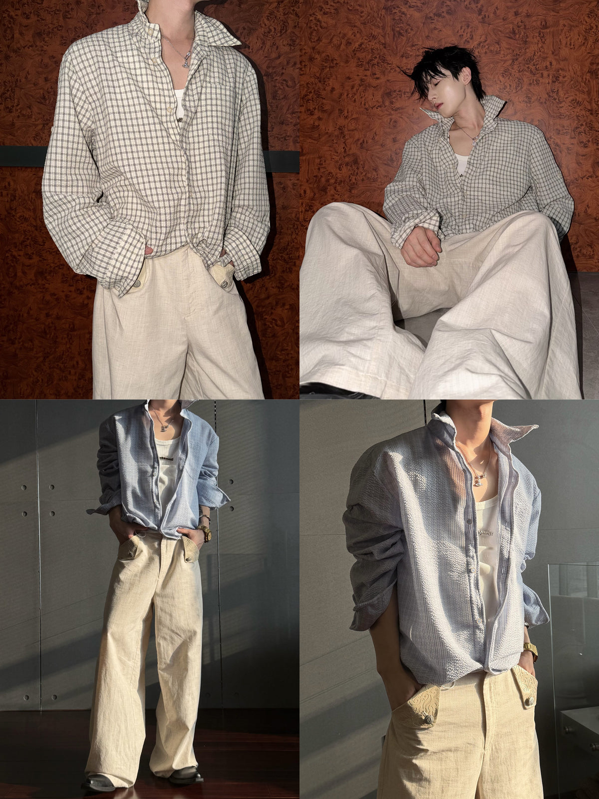 Cropped Check Seersucker Shirt - product image 2
