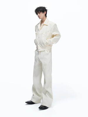 Wheat-Grain Texture Jacket & Straight Pants - product image 1