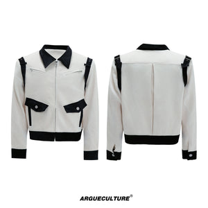 Color-Block Velvet Cropped Jacket - product image 5
