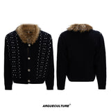 Retro Fur-Collar Cotton-Wool Cardigan - product image 5