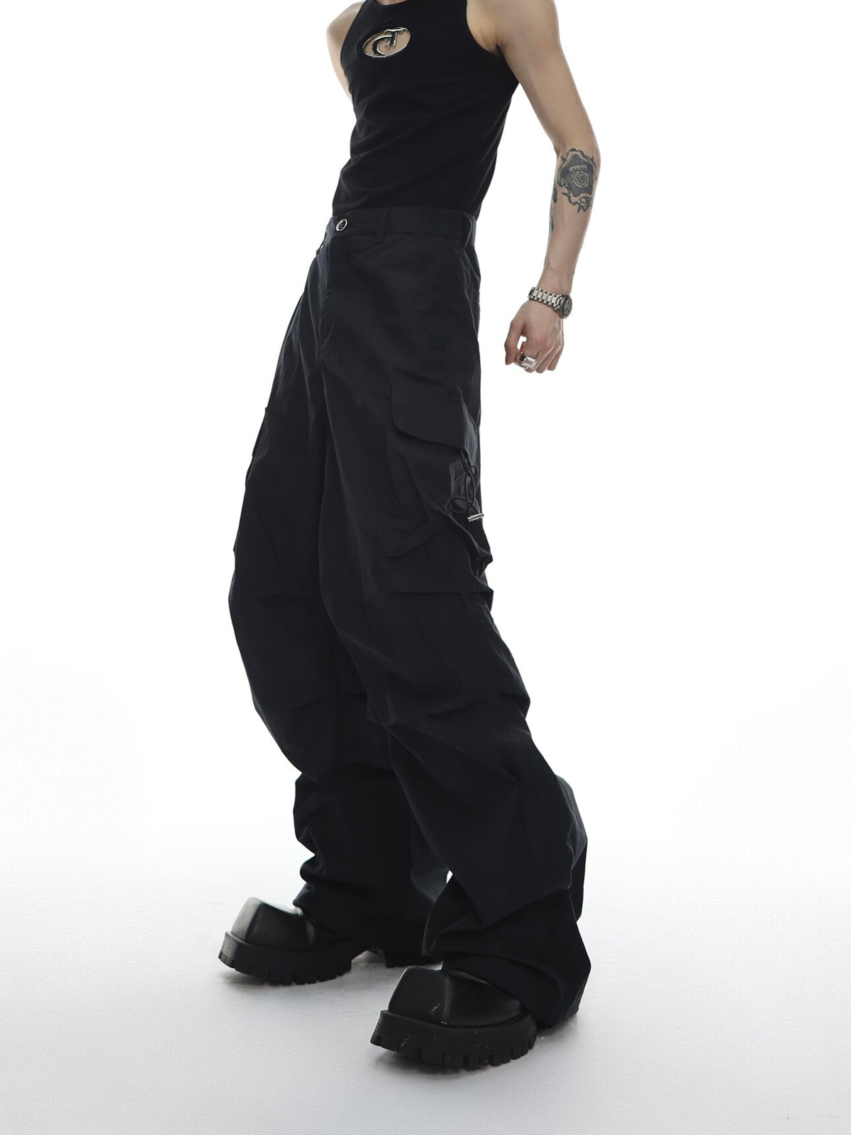 Deconstructed Hooded Vest and Cargo Pants - product image 5
