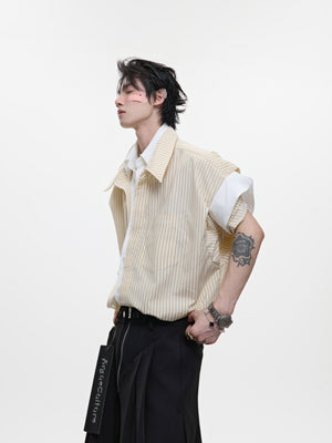 Layered Striped Short-Sleeve Shirt - product image 5