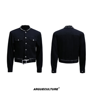 Pearl-Trimmed Collarless Utility Suit - product image 5