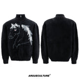Asymmetric Horse-Embroidered Zip Cardigan - product image 5