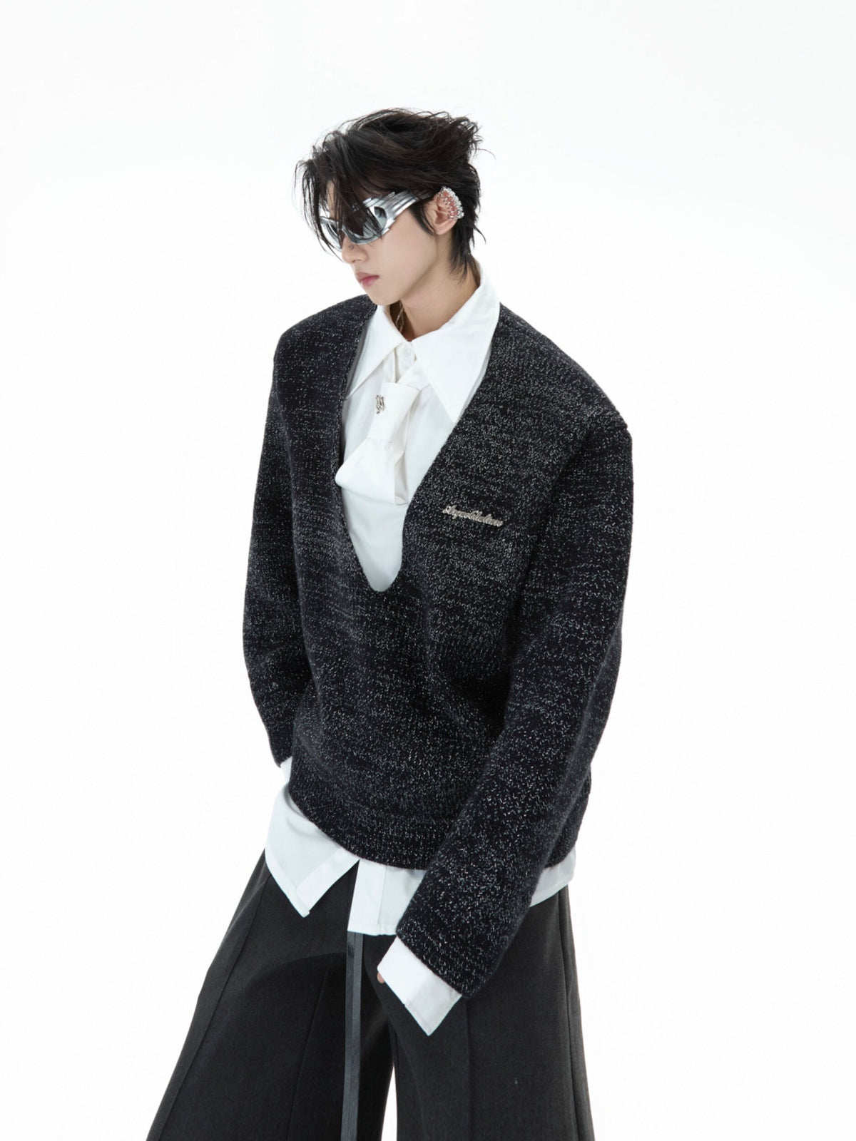 Deconstructed Tie Shirt Sweater - product image 1