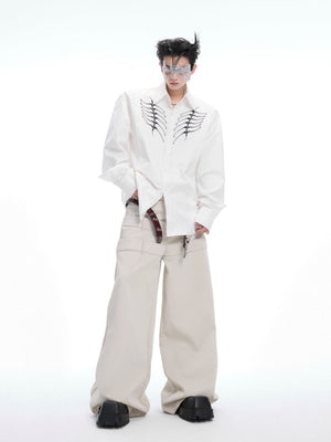 Embroidered Bone Motif Shirt - product image 4