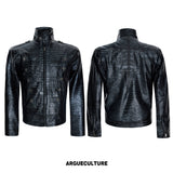 Croc-Texture Faux Leather Jacket - product image 5