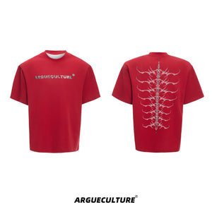 Embroidered Spine Graphic Cotton T-Shirt - product image 5