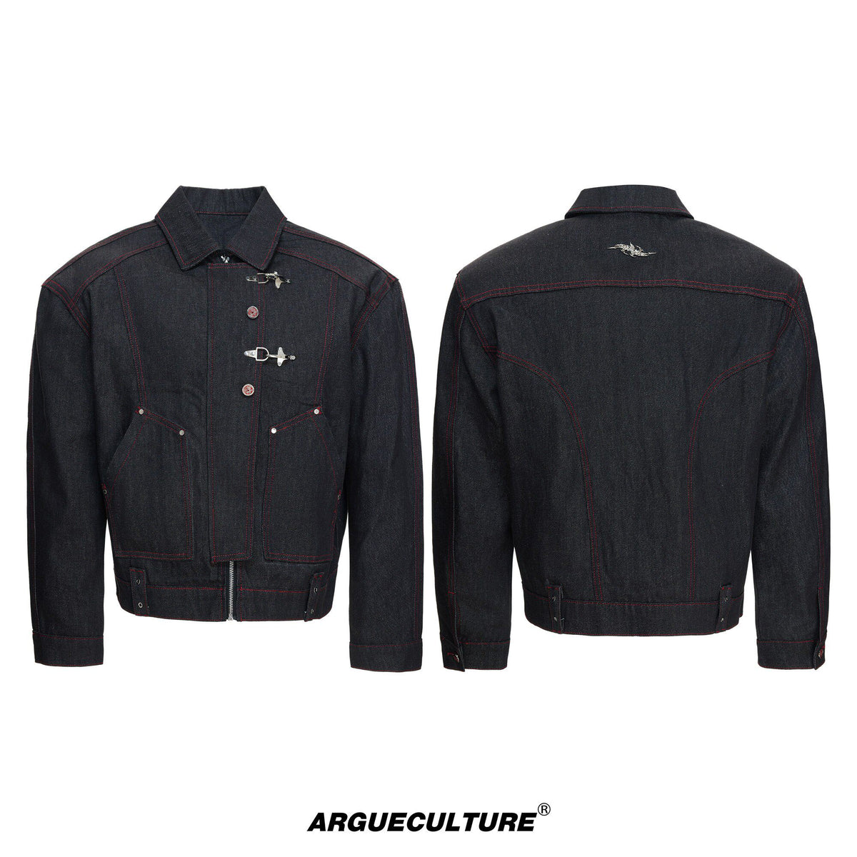 Black Denim Jacket & Straight-Leg Pants - variant image 7