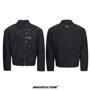 Black Denim Jacket & Straight-Leg Pants - variant image 7