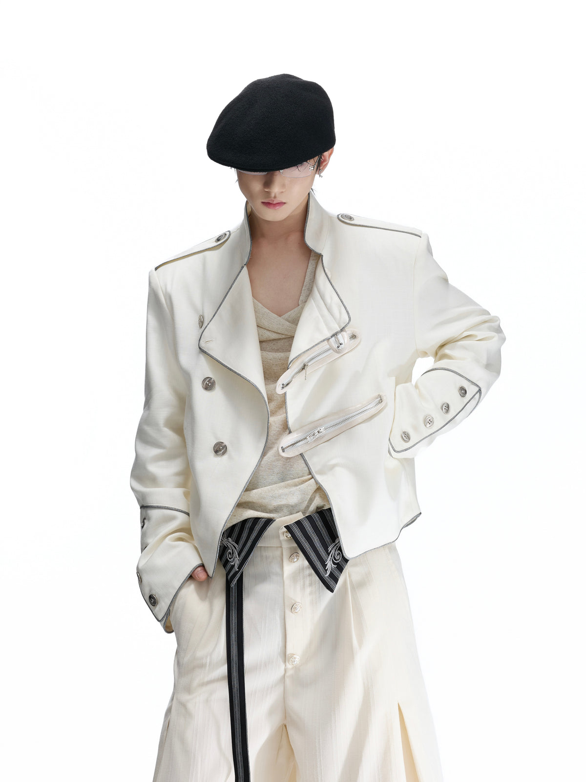 Stand-Collar Asymmetric Zip Jacket - product image 1