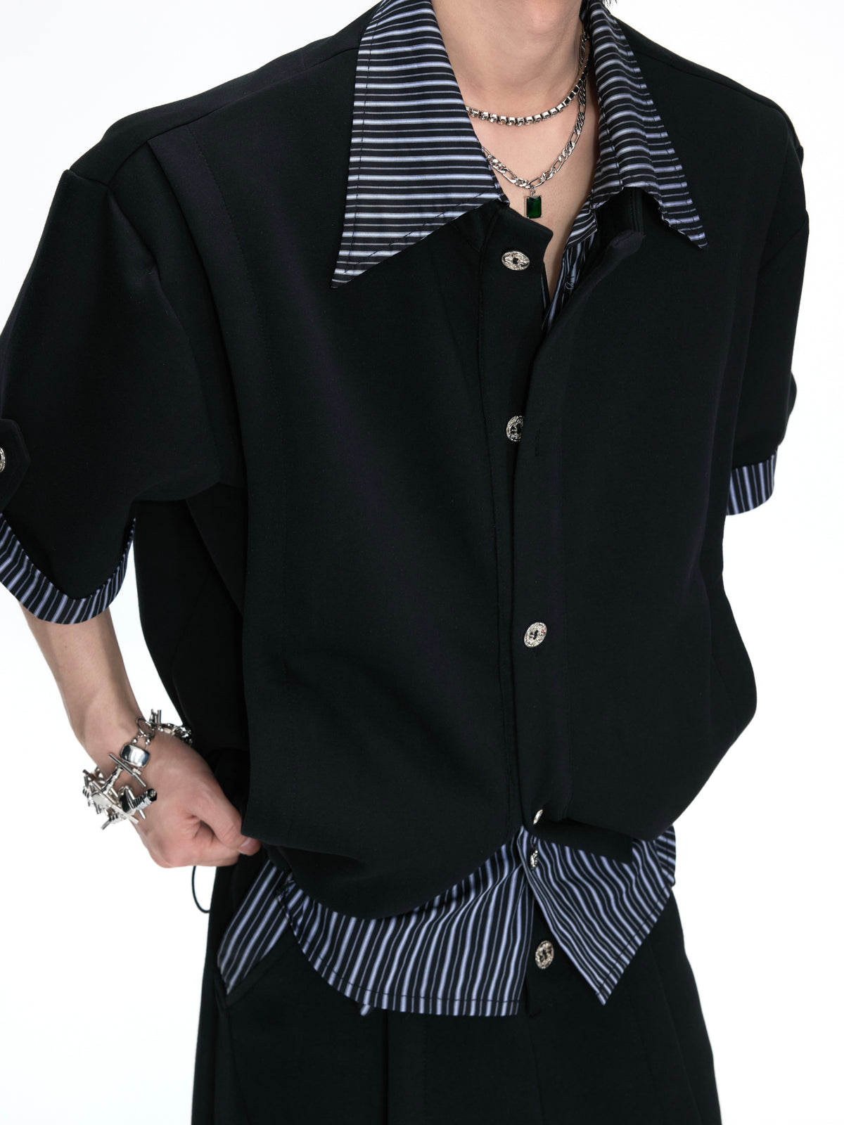 Mock-Layer Striped Polo Set - product image 4