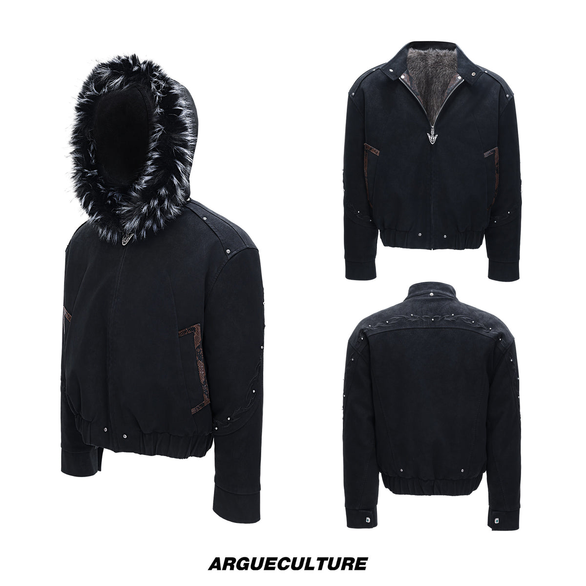 Cropped Faux Leather Zip Jacket - product image 5