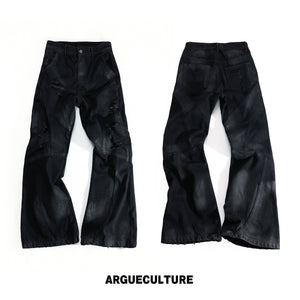 Wax-Coated Distressed Micro-Flare Jeans - product image 5