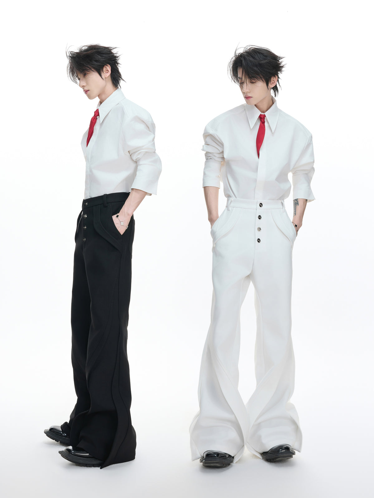 Deconstructed Paneled Bootcut Pants - product image 3