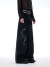 Chinese New Year Snake Pattern Wide-Leg Pants ¨C High-Fashion Streetwear - ArgueCulture