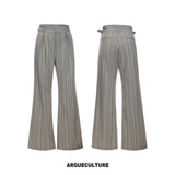 Khaki Striped Cuban Collar Shirt & Trousers - variant image 7