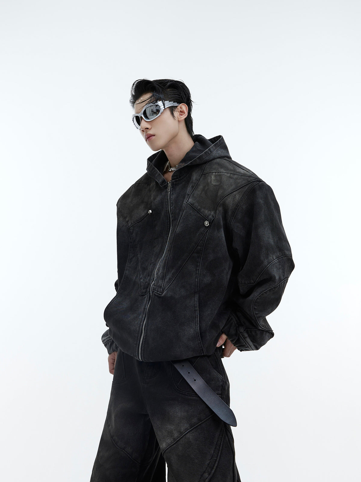 Deconstructed Hooded Denim Jacket - product image 4