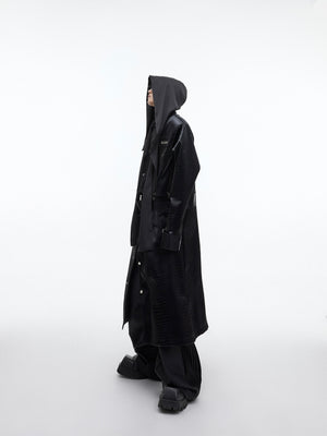 V-Neck Hooded Button-Front Shirt - product image 3