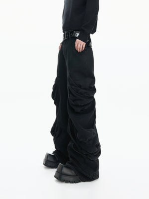 Deconstructed Washed Straight-Leg Jeans - product image 2