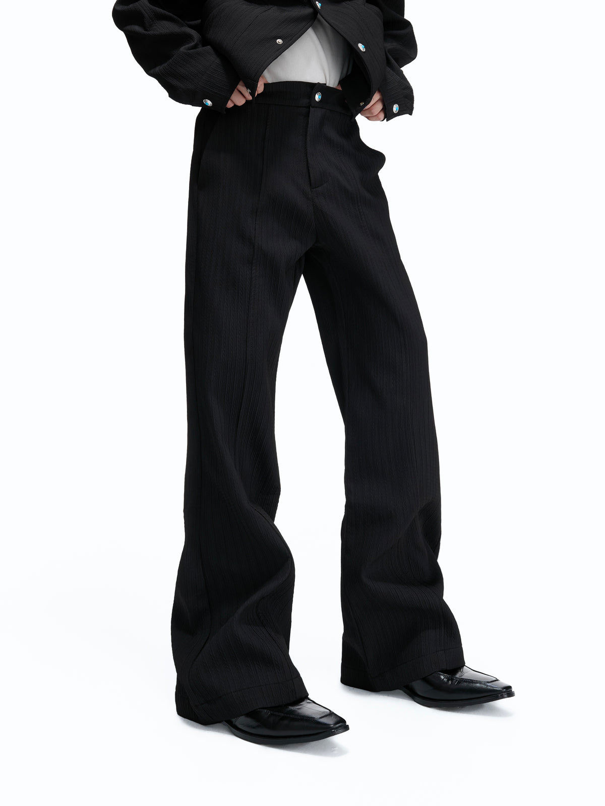 Wheat-Grain Texture Jacket & Straight Pants - product image 4