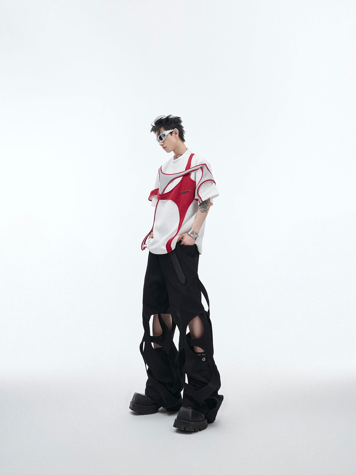 Deconstructed Layered Shoulder-Pad Tee - product image 3