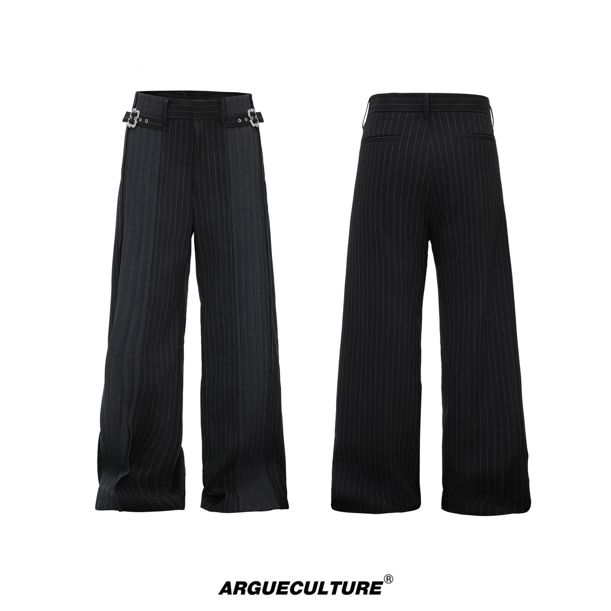 Pleated Stripe Wide-Leg Trousers - product image 5
