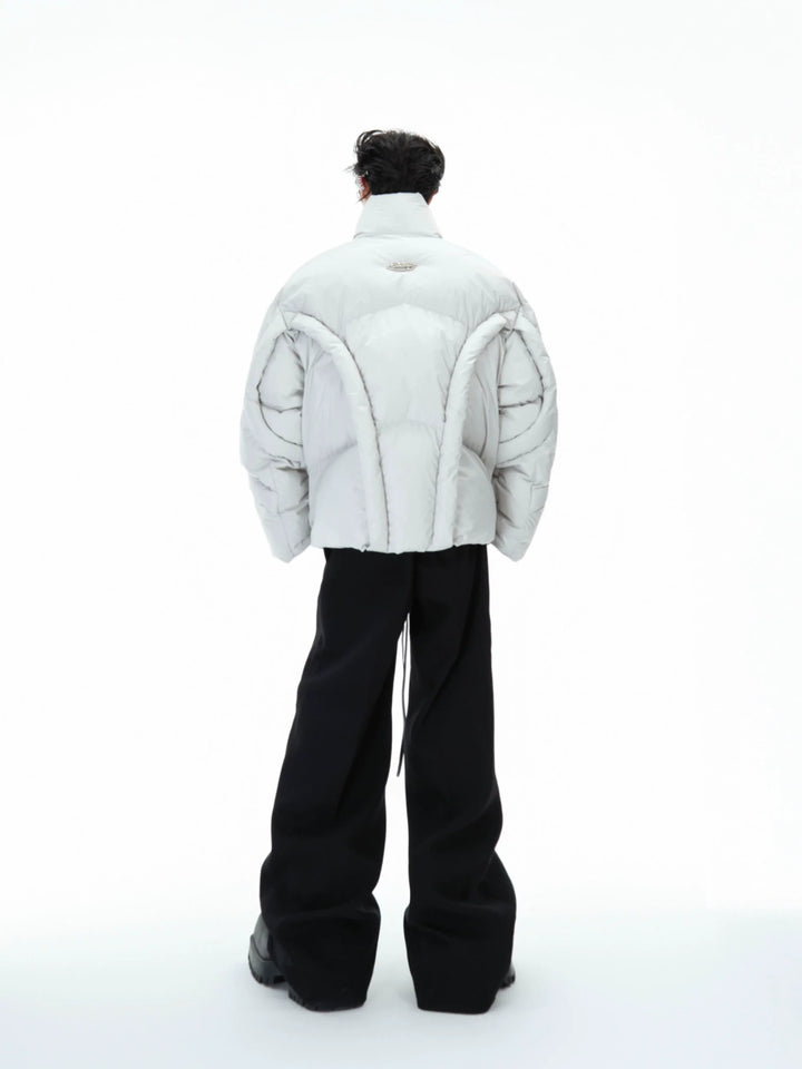 Deconstructed Puffer Jacket High Collar Loose Fit Street Style - ArgueCulture