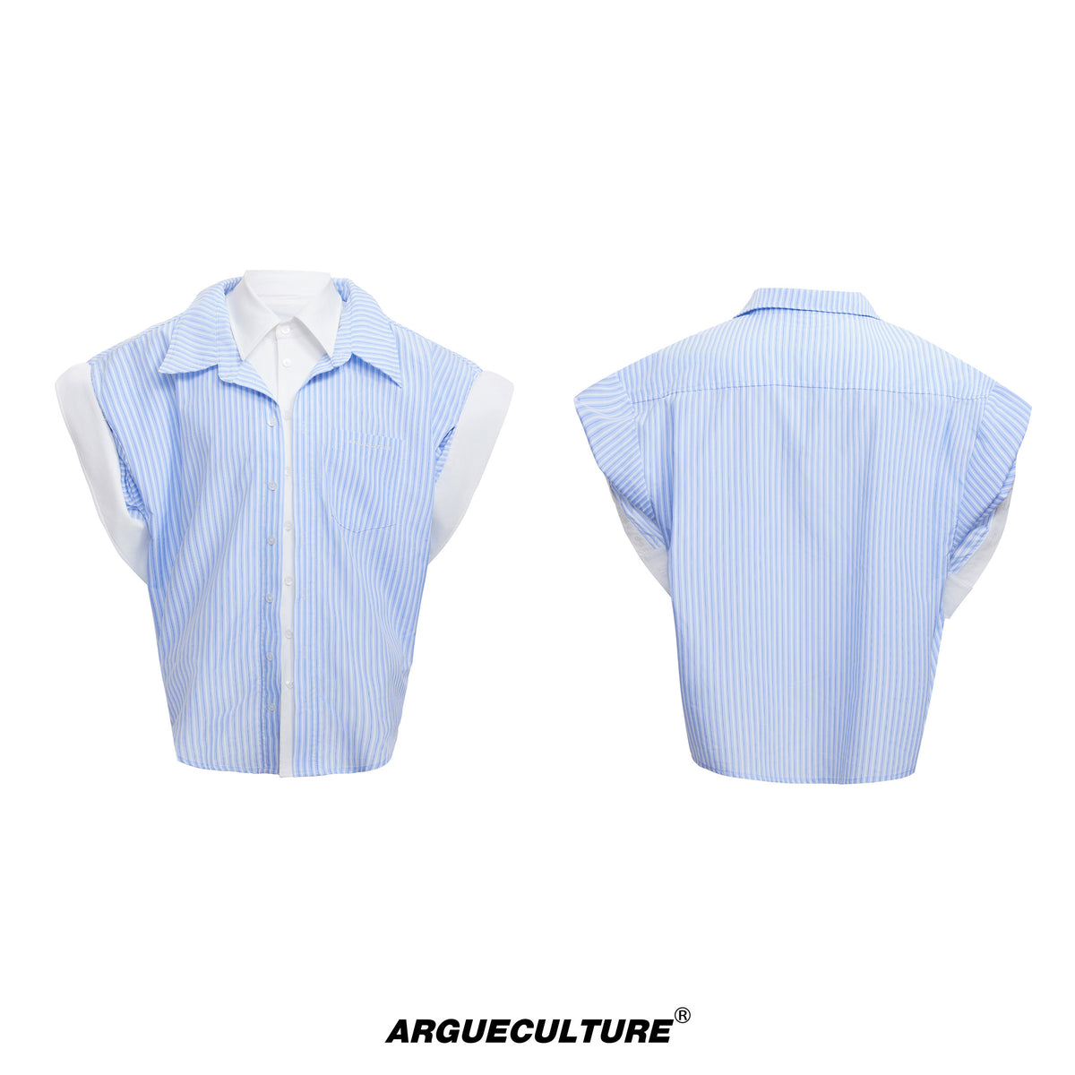 Layered Striped Short-Sleeve Shirt - product image 5