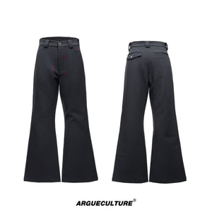 Pleated Red Lip Flared Trousers - product image 5