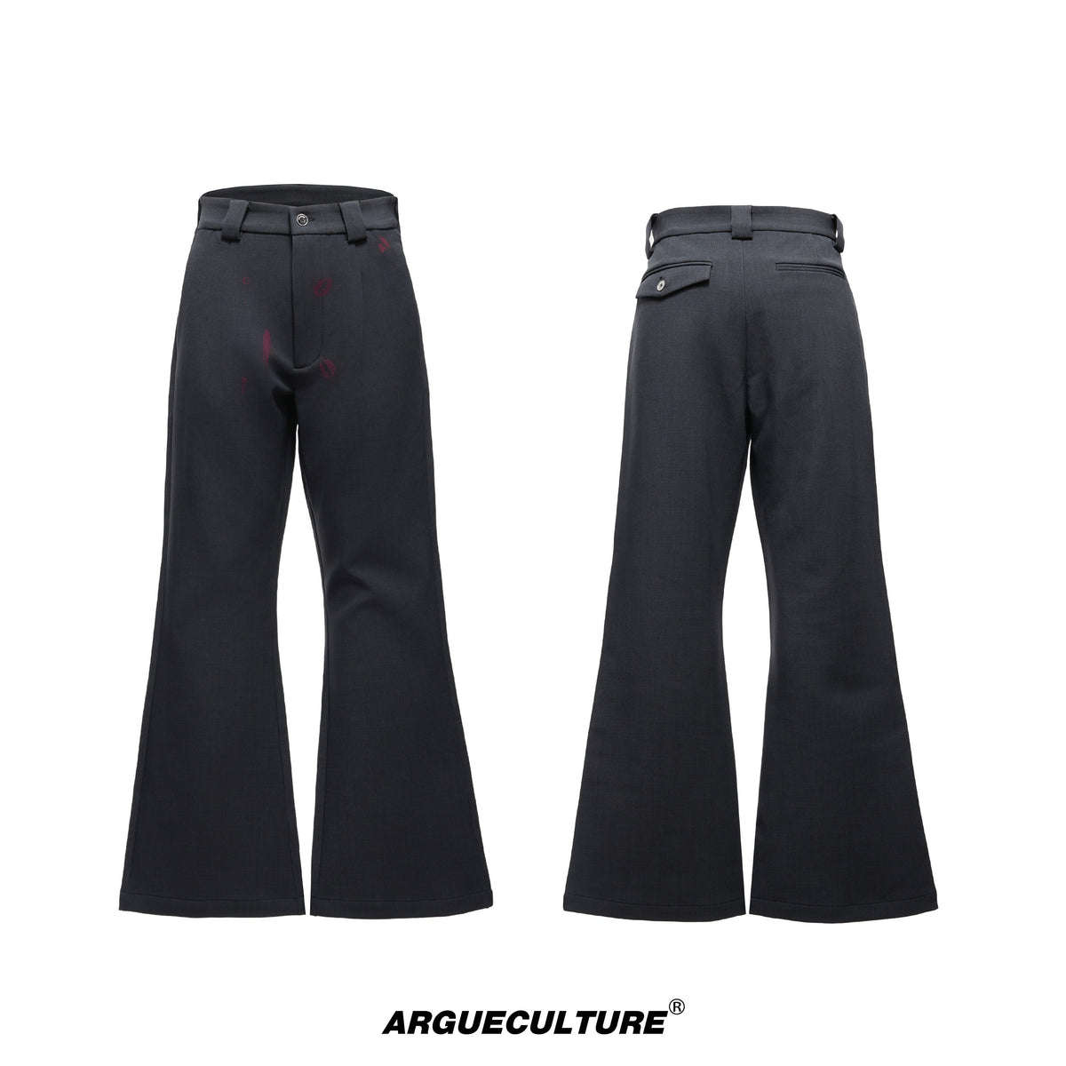 Pleated Red Lip Flared Trousers - product image 5
