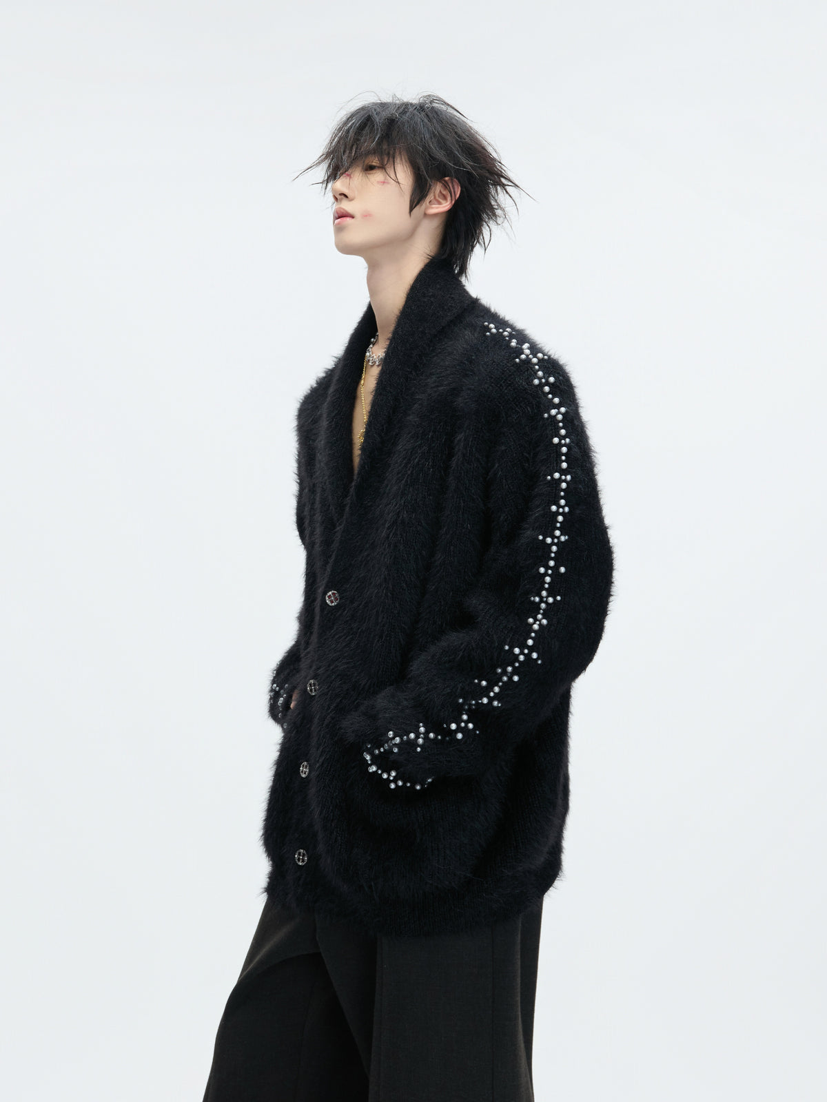 Contrast Stripe Wool-Blend Cardigan - product image 4