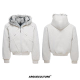Crocodile-Texture Faux Leather Hooded Jacket - product image 5