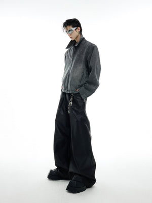Cropped Washed Rivet Denim Jacket - product image 5