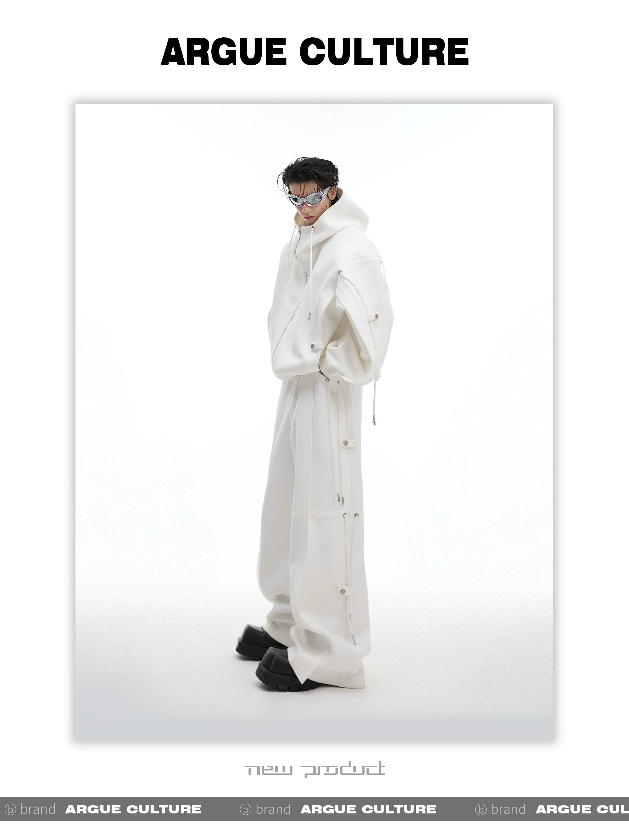 Relaxed Hoodie Set with Wide-Leg Pants and Drawstring Details - ArgueCulture